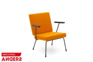 Gispen 1401 Fauteuil van Wim Rietveld voor Gispen, 1950s  Kleur Oranje Tonus Wol