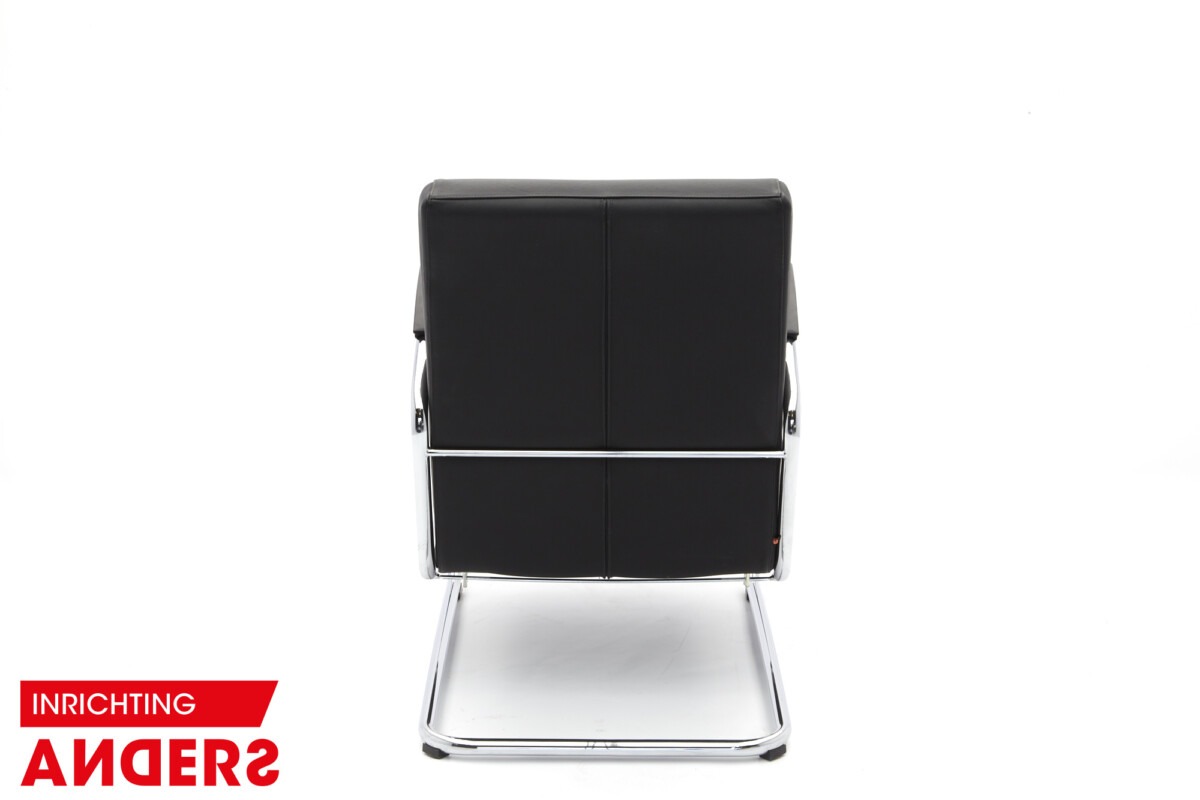 Gispen 405 Fauteuil Slede Zwart Leer Inrichting Anders Nieuwe en Tweedehands Designmeubels