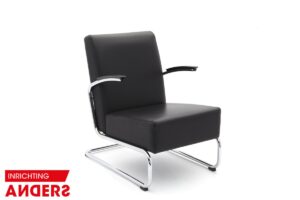 Gispen 405 Fauteuil Slede Zwart Leer