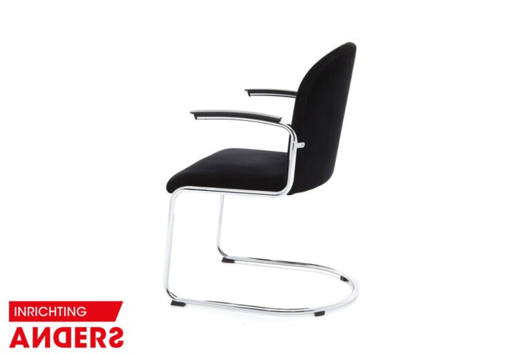 Dutch Orginals Gispen 413 RL Sledestoel Manchester Zwart Inrichting Anders Nieuwe en Tweedehands Designmeubels