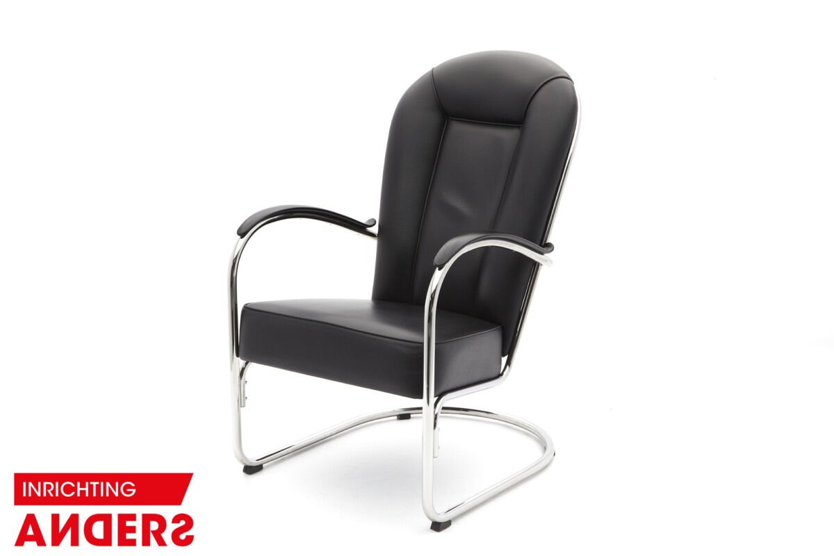 Gispen AA Fauteuil zwart leer Inrichting Anders Nieuwe en Tweedehands Designmeubels