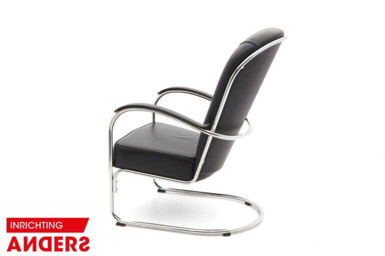 Gispen AA Fauteuil zwart leer Inrichting Anders Nieuwe en Tweedehands Designmeubels