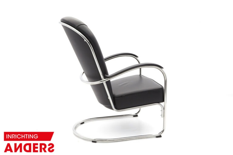 Gispen AA Fauteuil zwart leer Inrichting Anders Nieuwe en Tweedehands Designmeubels