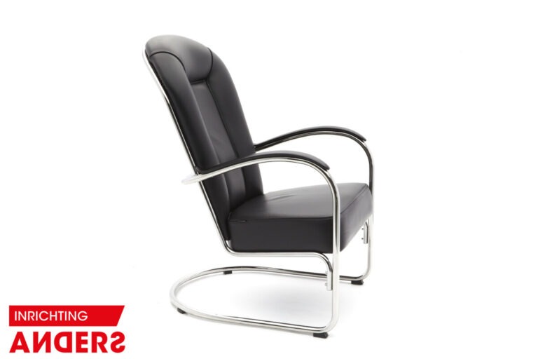 Gispen AA Fauteuil zwart leer Inrichting Anders Nieuwe en Tweedehands Designmeubels