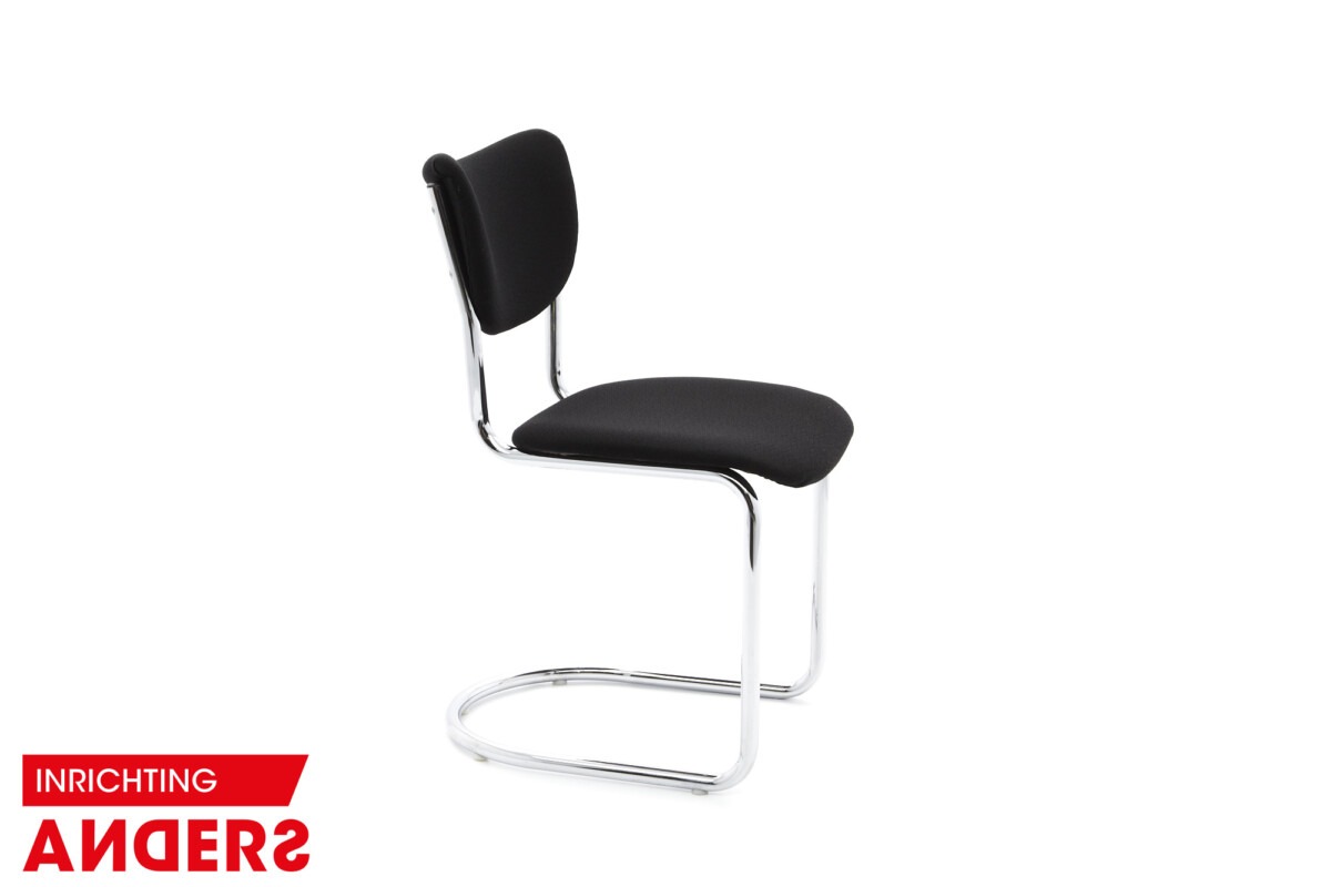 Dutch Originals De Wit 2011 Gispen Sledestoel zwarte stof Inrichting Anders Nieuwe en Tweedehands Designmeubels