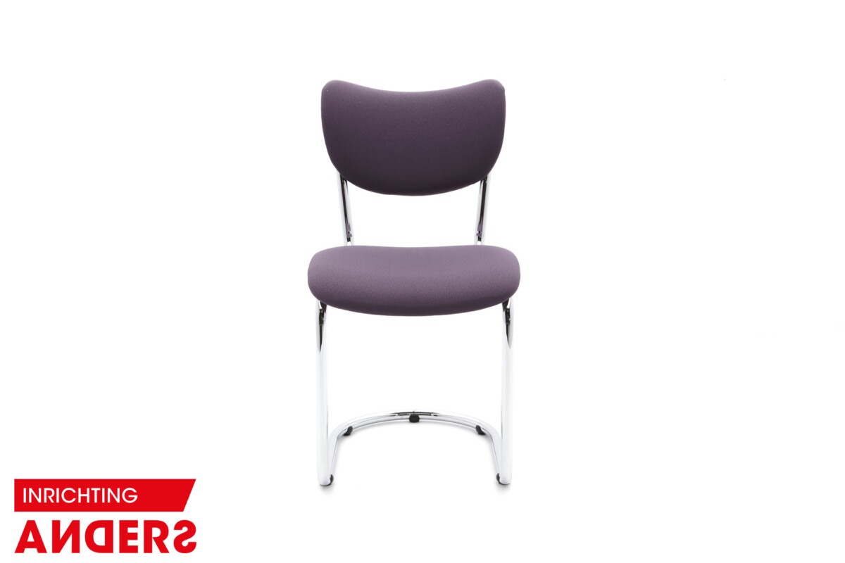 Dutch Originals De Wit 2011 Gispen Sledestoel paarse stof Inrichting Anders Nieuwe en Tweedehands Designmeubels