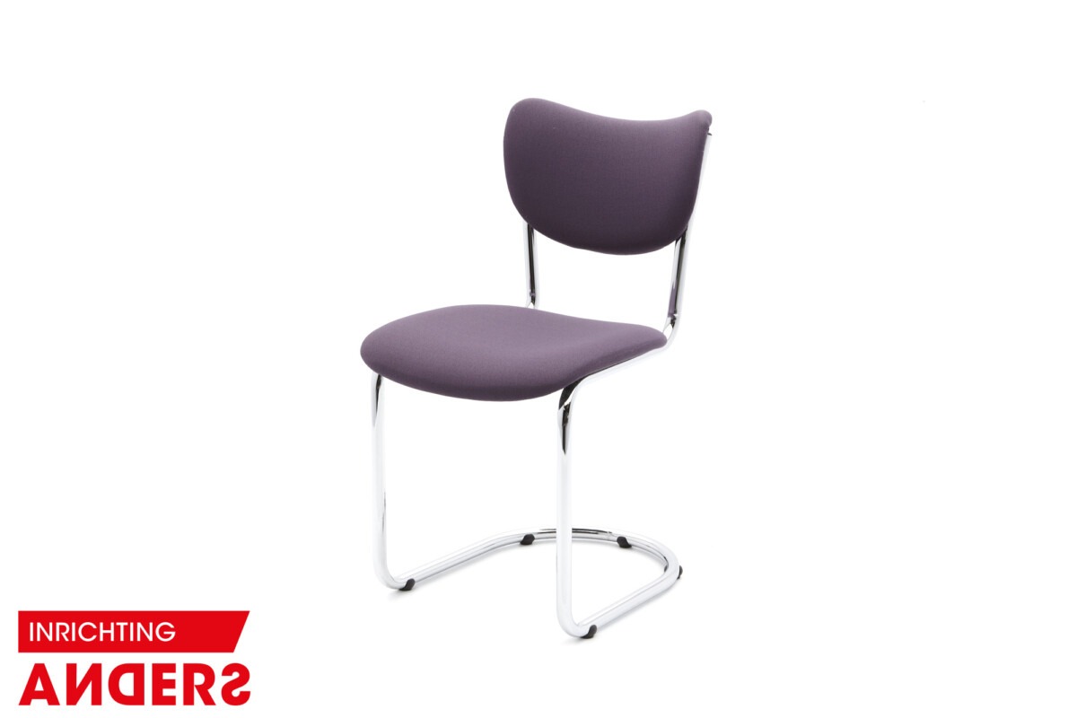 Dutch Originals De Wit 2011 Gispen Sledestoel paarse stof Inrichting Anders Nieuwe en Tweedehands Designmeubels