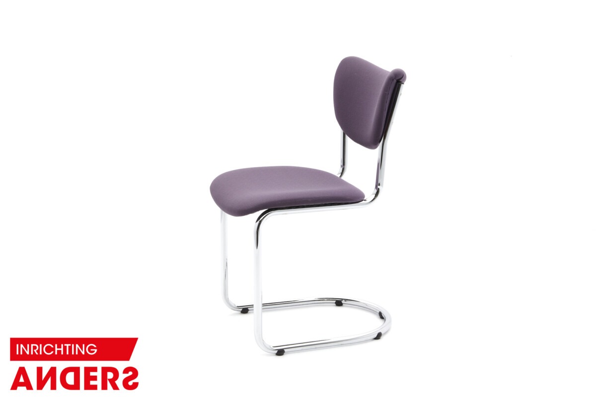 Dutch Originals De Wit 2011 Gispen Sledestoel paarse stof Inrichting Anders Nieuwe en Tweedehands Designmeubels