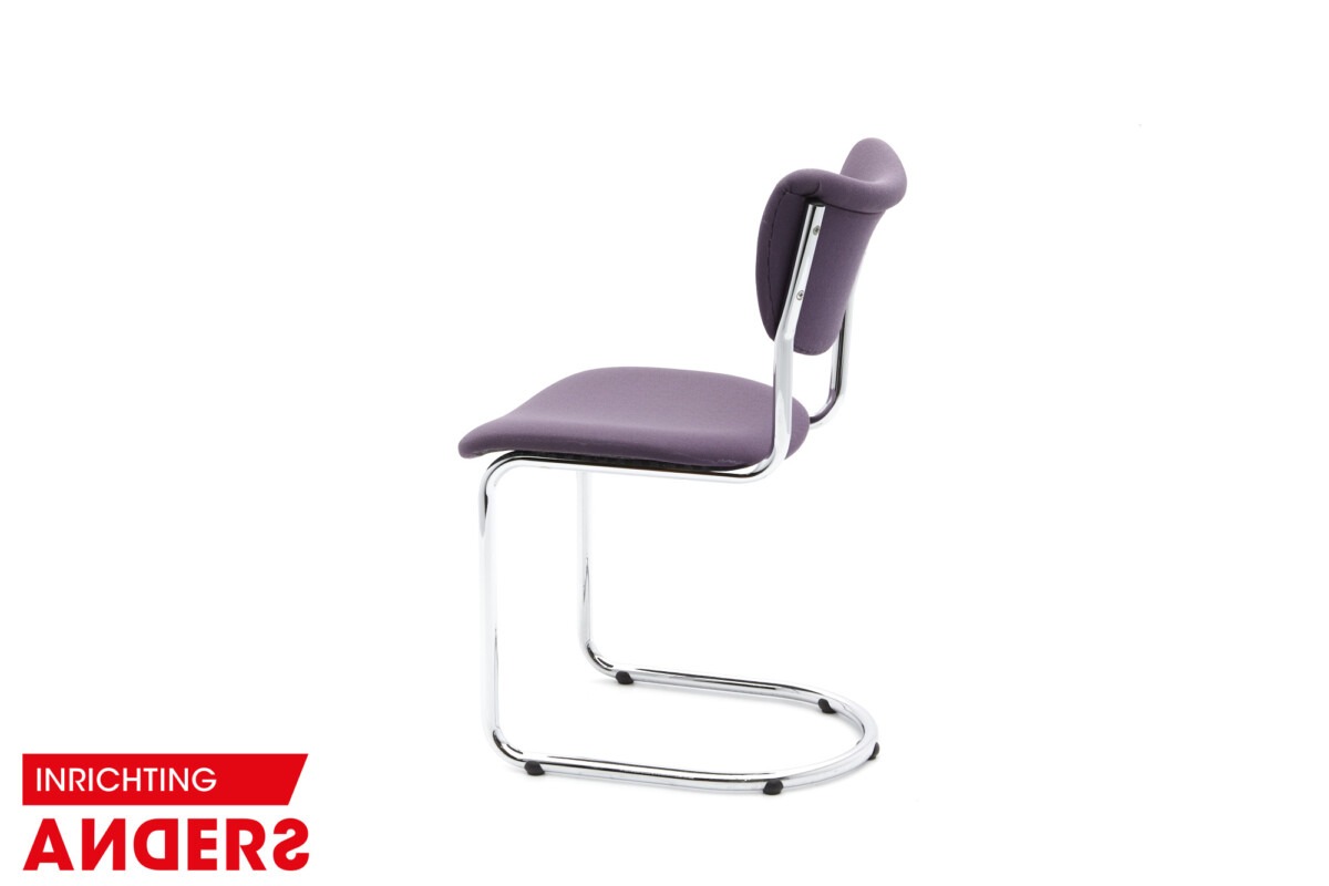 Dutch Originals De Wit 2011 Gispen Sledestoel paarse stof Inrichting Anders Nieuwe en Tweedehands Designmeubels