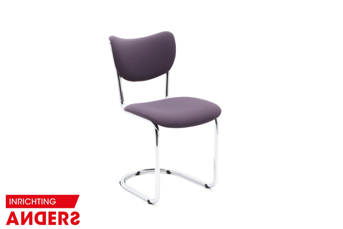 Dutch Originals De Wit 2011 Gispen Sledestoel paarse stof Inrichting Anders Nieuwe en Tweedehands Designmeubels