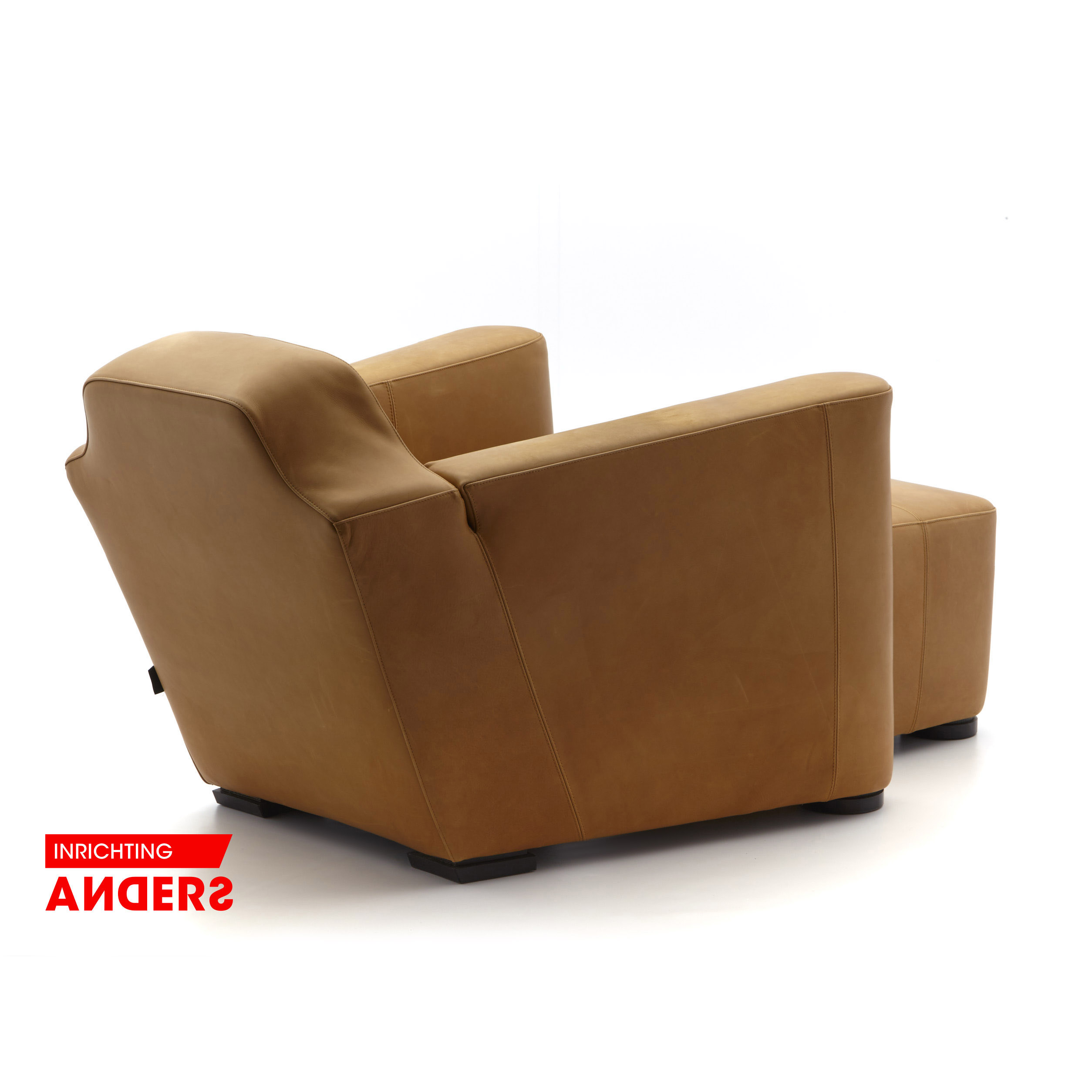 Linteloo Alhambra Fauteuil + Hocker Cognac Leer Inrichting Anders Nieuwe en Tweedehands Designmeubels Linteloo Alhambra Fauteuil + Hocker Cognac Leer Inrichting Anders Nieuwe en Tweedehands Designmeubels