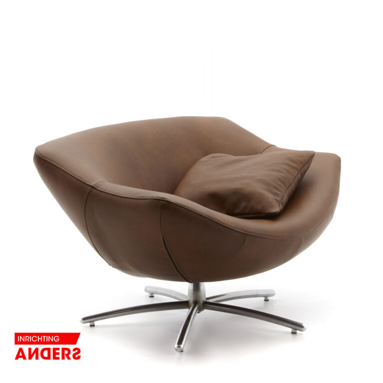 Label Gigi Draaifauteuil Cognac Leer Inrichting Anders Nieuwe en Tweedehands Designmeubels