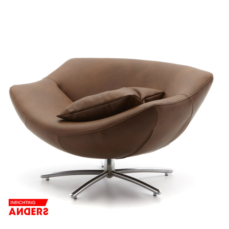 Label Gigi Draaifauteuil Cognac Leer Inrichting Anders Nieuwe en Tweedehands Designmeubels