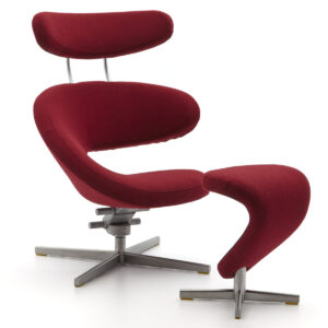 Varier (Stokke) peel kleur Bordeaux rood met hocker Inrichting Anders Nieuwe en Tweedehands Designmeubels