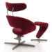 Varier (Stokke) peel kleur Bordeaux rood met hocker Inrichting Anders Nieuwe en Tweedehands Designmeubels