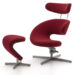 Varier (Stokke) peel kleur Bordeaux rood met hocker Inrichting Anders Nieuwe en Tweedehands Designmeubels