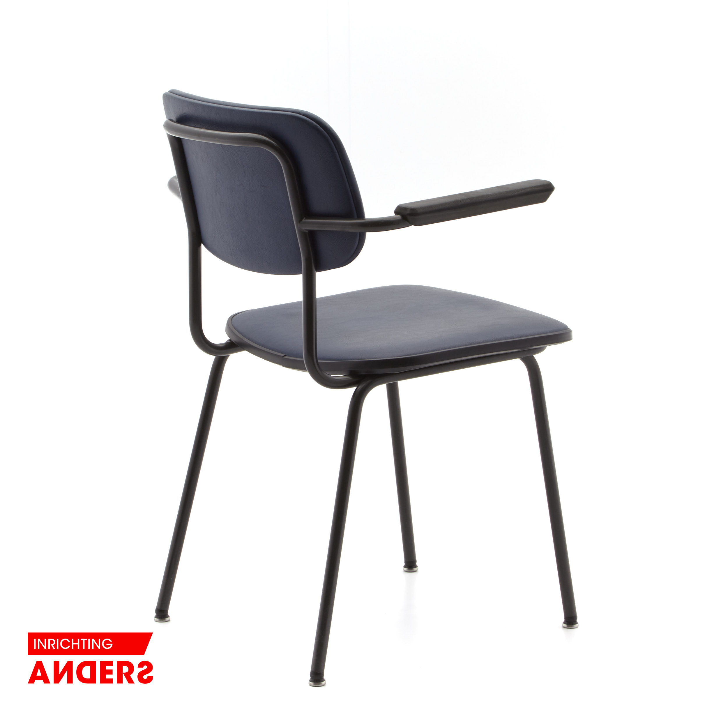 Gispen 1235 Stoel met armleggers Blauw Skai Inrichting Anders Nieuwe en Tweedehands Designmeubels Gispen 1235 Stoel met armleggers Blauw Skai Inrichting Anders Nieuwe en Tweedehands Designmeubels