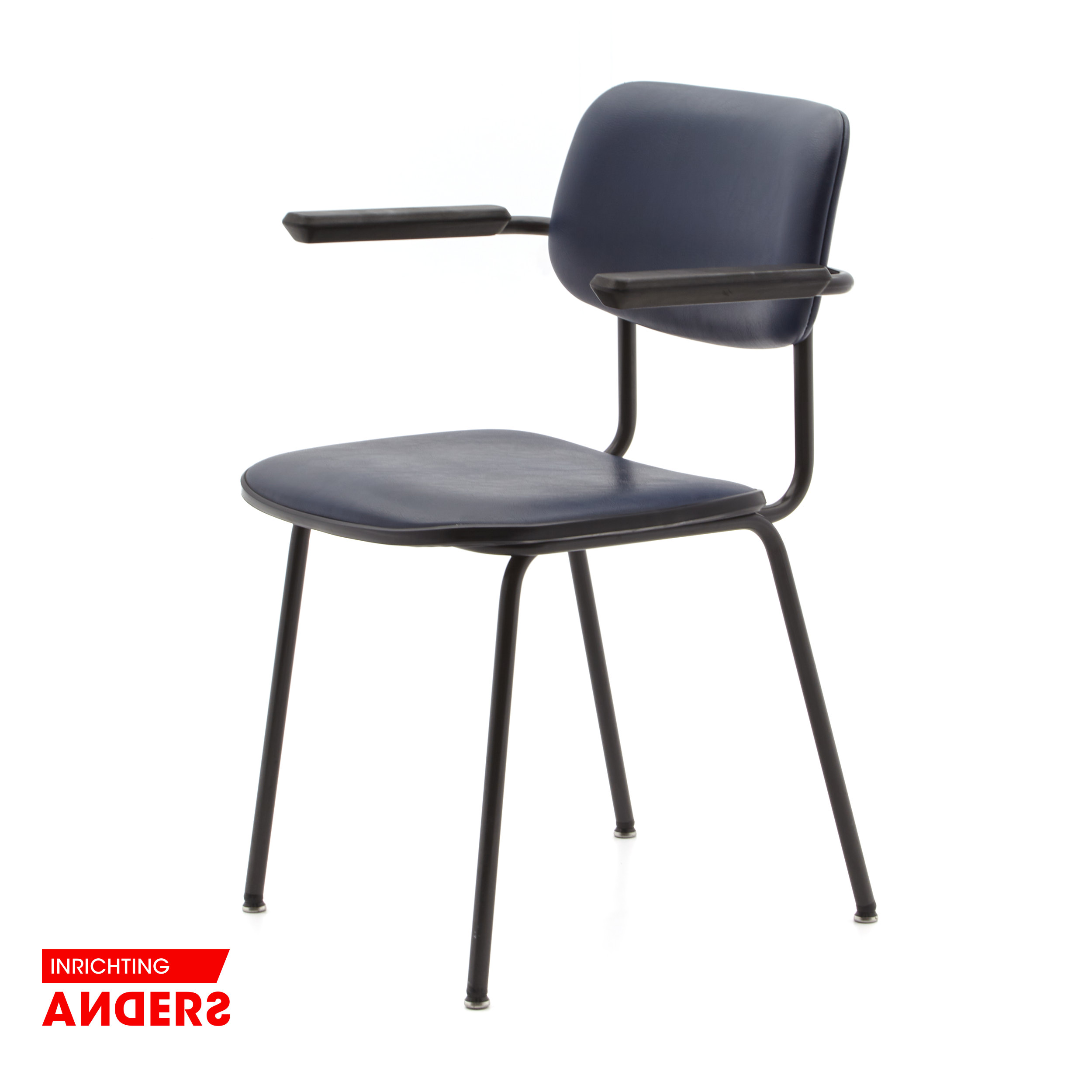 Gispen 1235 Stoel met armleggers Blauw Skai Inrichting Anders Nieuwe en Tweedehands Designmeubels Gispen 1235 Stoel met armleggers Blauw Skai Inrichting Anders Nieuwe en Tweedehands Designmeubels
