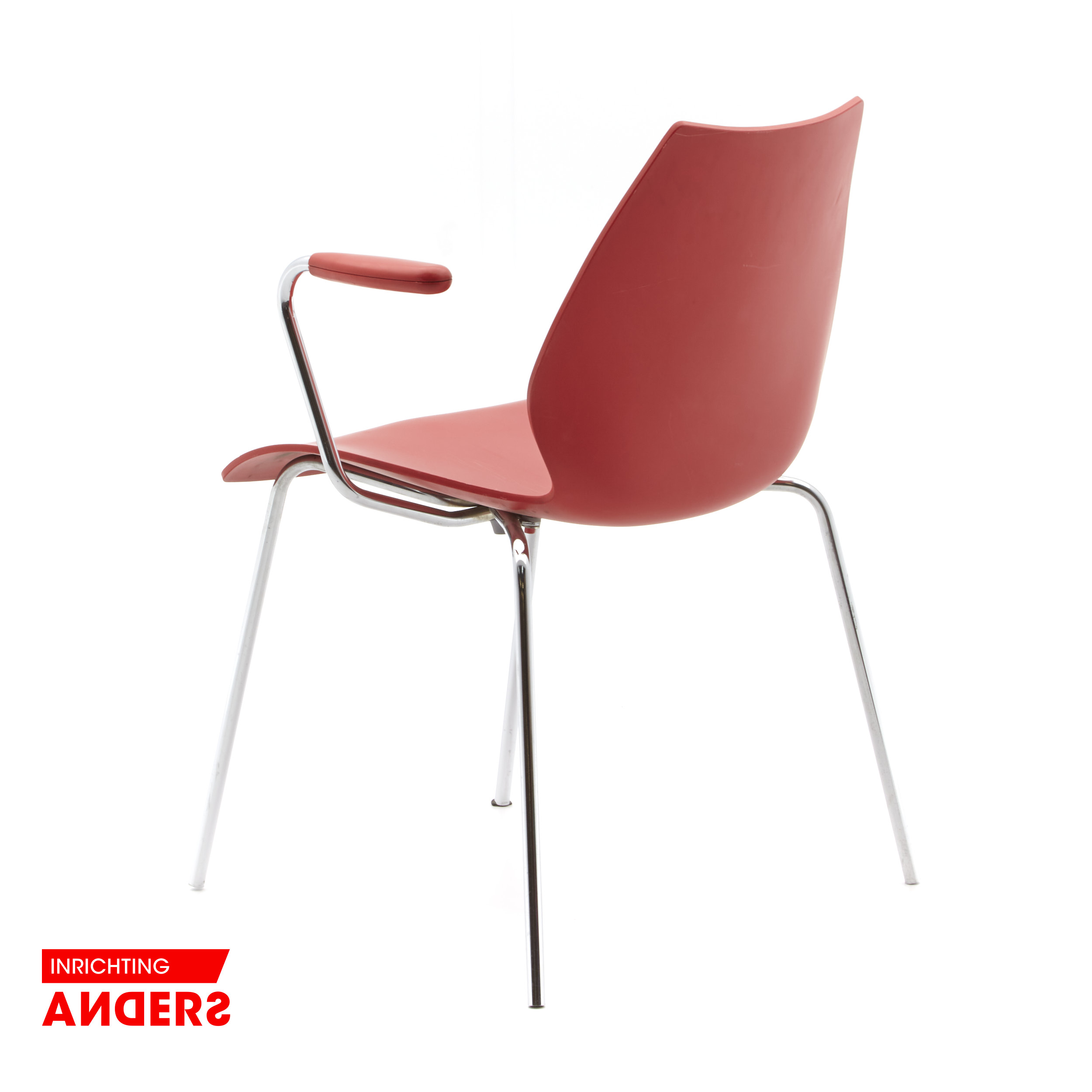 Kartell Maui Stoel met armleuningen Rood Kunststof Inrichting Anders Nieuwe en Tweedehands Designmeubels