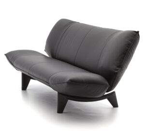 Leolux Tango Bank 2-zits Zwart Leer Inrichting Anders Nieuwe en Tweedehands Designmeubels