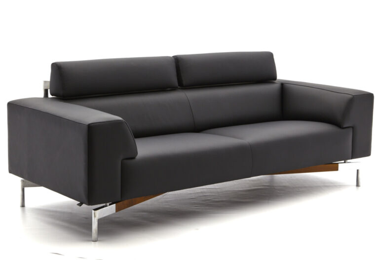 Leolux Howlo Bank 3-zits Zwart Leer Inrichting Anders Nieuwe en Tweedehands Designmeubels