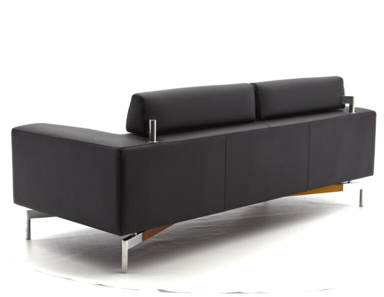 Leolux Howlo Bank 3-zits Zwart Leer Inrichting Anders Nieuwe en Tweedehands Designmeubels