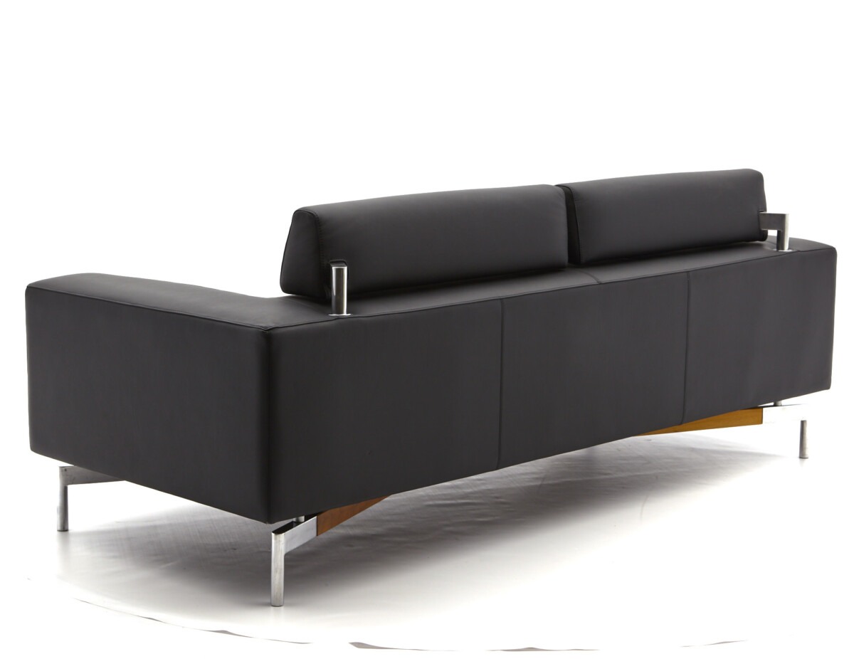 Leolux Howlo Bank 3-zits Zwart Leer Inrichting Anders Nieuwe en Tweedehands Designmeubels