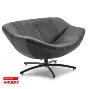 Label Gigi Soft Draaifauteuil Zwart Leer Inrichting Anders Nieuwe en Tweedehands Designmeubels