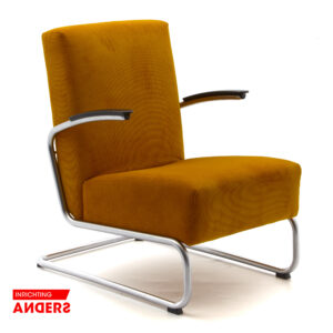 Gispen 405 Fauteuil Slede Manchester 08 Geel Inrichting Anders Nieuwe en Tweedehands Designmeubels
