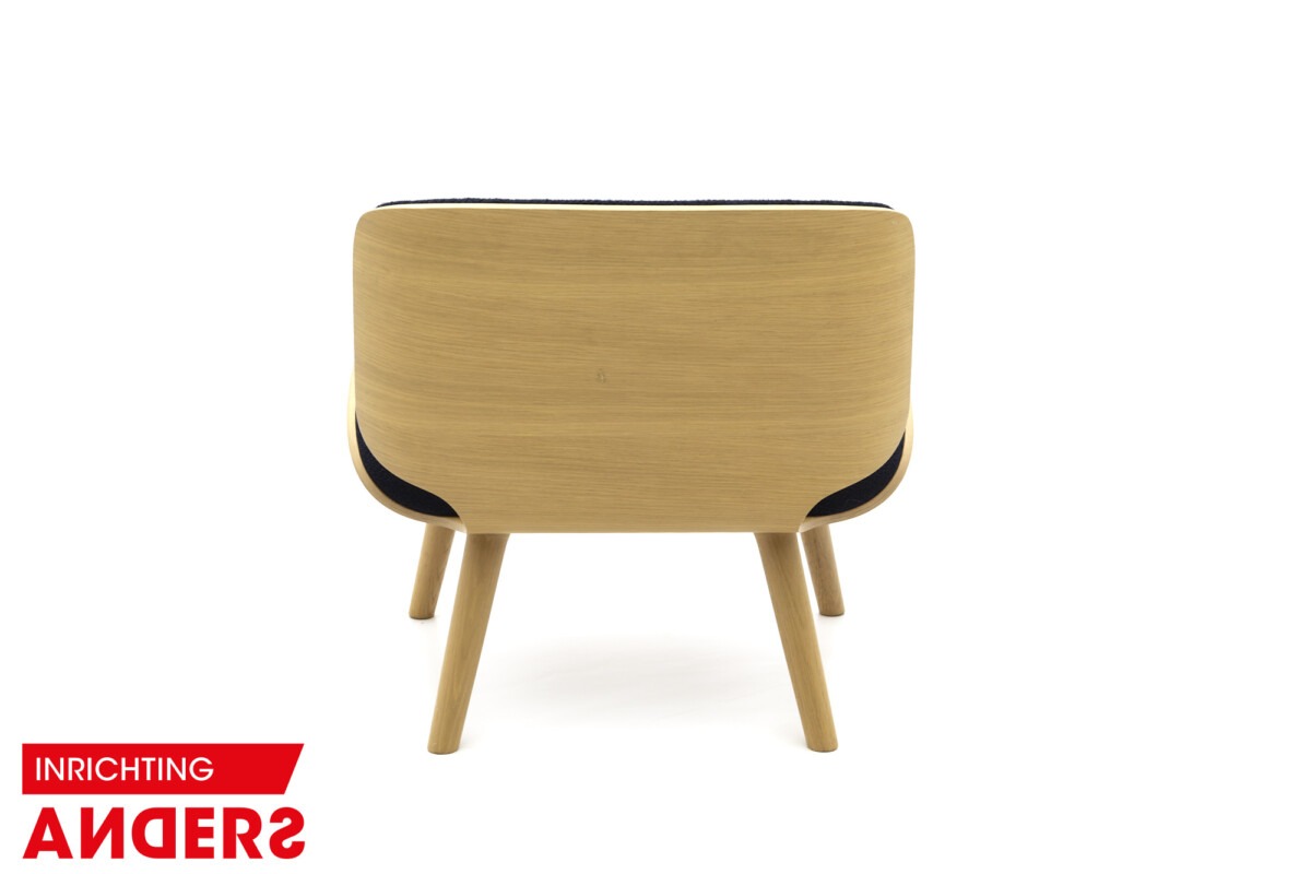 Moooi Nut Lounge Chair blauwe stof Inrichting Anders Nieuwe en Tweedehands Designmeubels